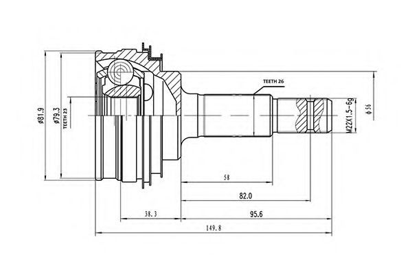 Комплект ШРКШ AYWIPARTS AW1510004