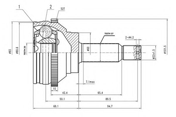 Комплект ШРКШ AYWIPARTS AW1510020A