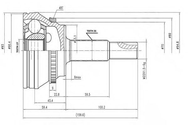 Комплект ШРКШ AYWIPARTS AW1510038A
