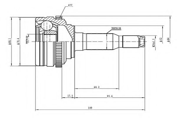 Комплект ШРУСов AYWIPARTS AW1510040A