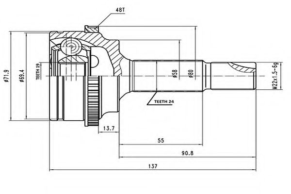 Комплект ШРКШ AYWIPARTS AW1510059A