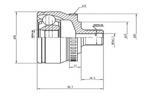 Комплект ШРУСов AYWIPARTS AW1510101A