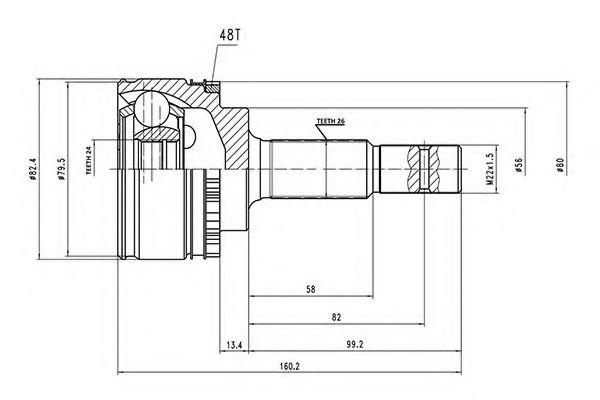 Комплект ШРУСов AYWIPARTS AW1510103A