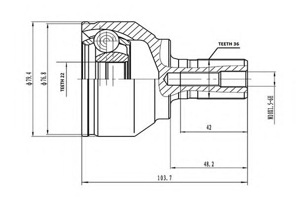 Комплект ШРКШ AYWIPARTS AW1510105