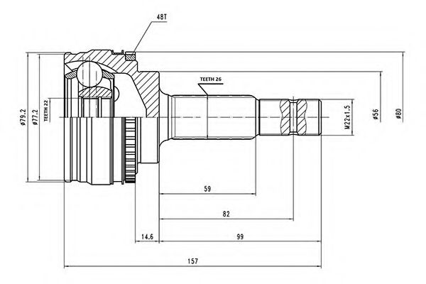 Комплект ШРКШ AYWIPARTS AW1510109A