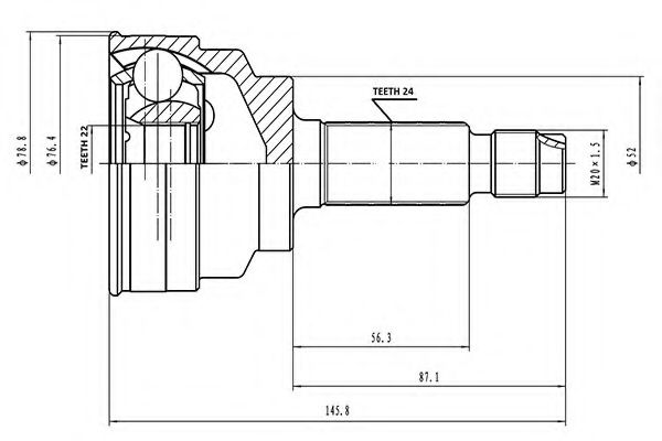 Комплект ШРУСов AYWIPARTS AW1510119
