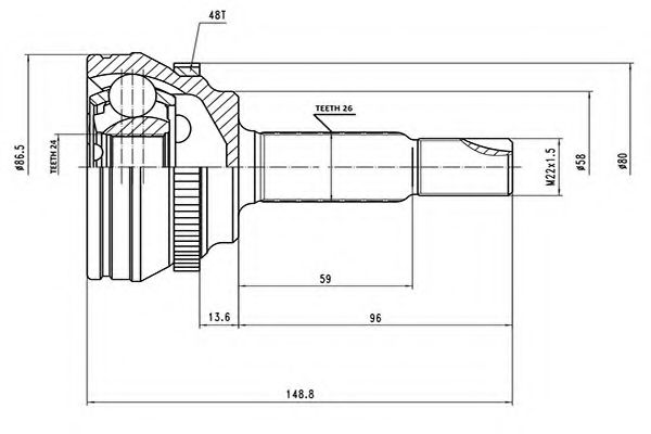 Комплект ШРКШ AYWIPARTS AW1510125A
