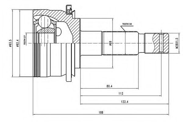 Комплект ШРКШ AYWIPARTS AW1510138