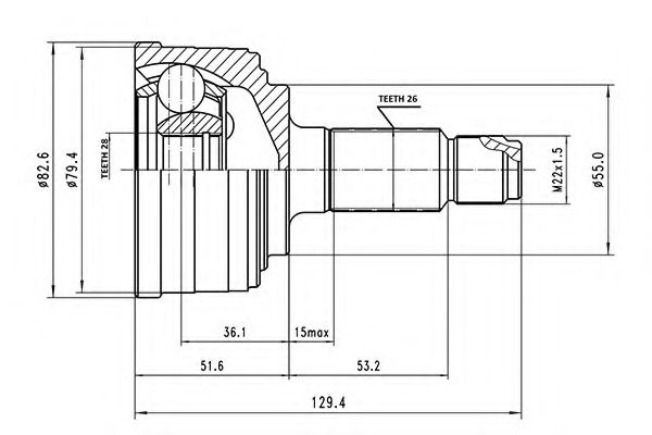 Комплект ШРКШ AYWIPARTS AW1510140