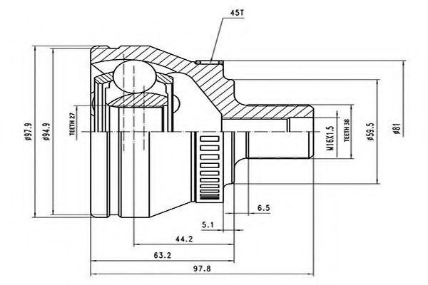 Комплект ШРКШ AYWIPARTS AW1510162A