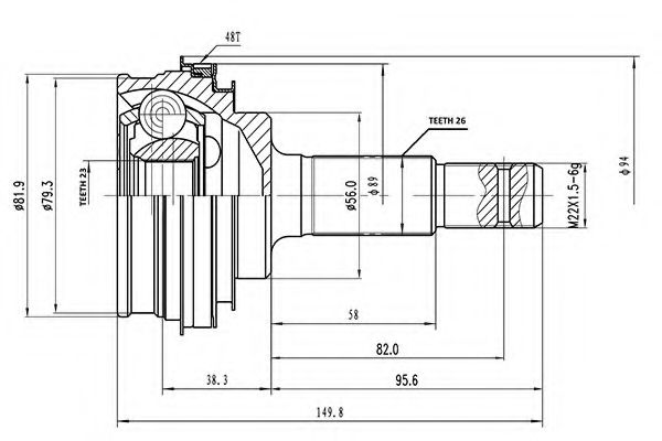 Комплект ШРКШ AYWIPARTS AW1510163A