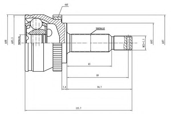 Комплект ШРУСов AYWIPARTS AW1510168A