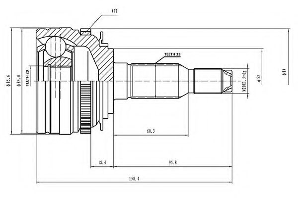 Комплект ШРУСов AYWIPARTS AW1510174A