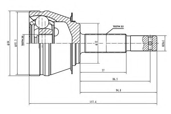 Комплект ШРКШ AYWIPARTS AW1510203