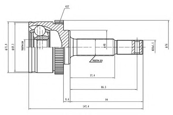 Комплект ШРУСов AYWIPARTS AW1510276A