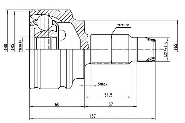 Комплект ШРКШ AYWIPARTS AW1510589