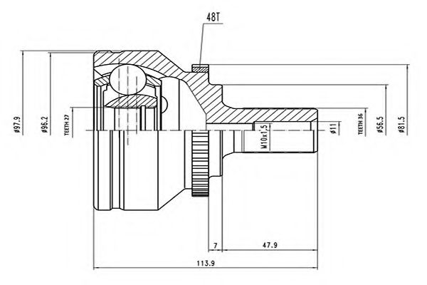 Комплект ШРКШ AYWIPARTS AW1510715A