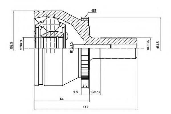 Комплект ШРУСов AYWIPARTS AW1510754A