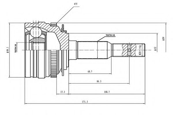 Комплект ШРУСов AYWIPARTS AW1510875A