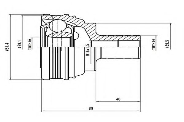 Комплект ШРУСов AYWIPARTS AW1510899