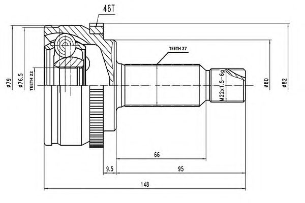 Комплект ШРУСов AYWIPARTS AW1511049A