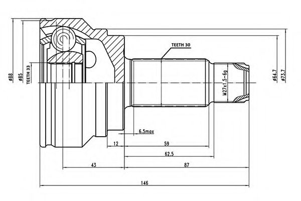 Комплект ШРУСов AYWIPARTS AW1511068