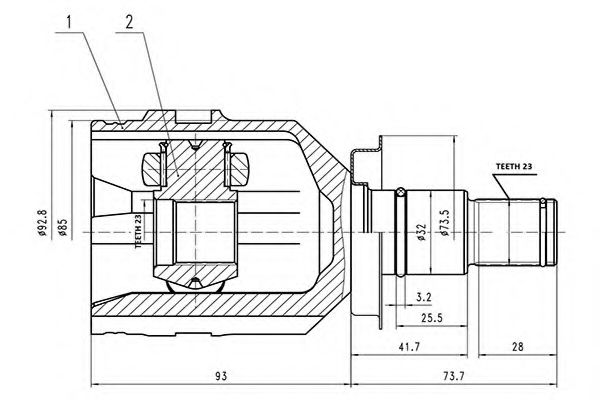 Комплект ШРУСов AYWIPARTS AW1520973