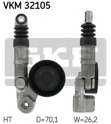 Натяжной ролик поликлинового ремня SKF VKM 32105