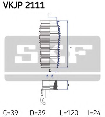 Комплект пыльников рулевой рейки SKF VKJP 2111