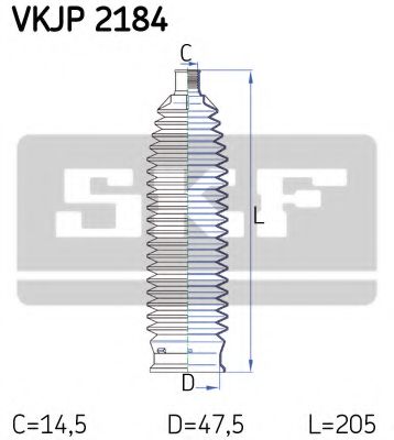 Комплект пыльников рулевой рейки SKF VKJP 2184