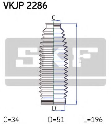 Комплект пыльников рулевой рейки SKF VKJP 2286