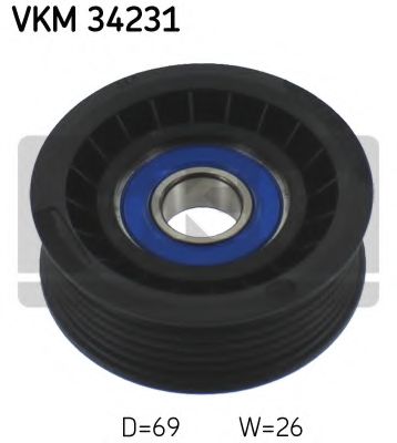 Направляющий / паразитный ролик  поликлинового ремня SKF VKM 34231