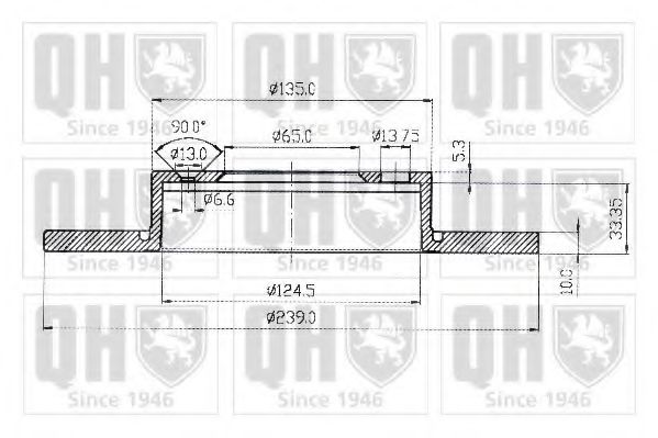 Гальмівний диск QUINTON HAZELL BDC1010