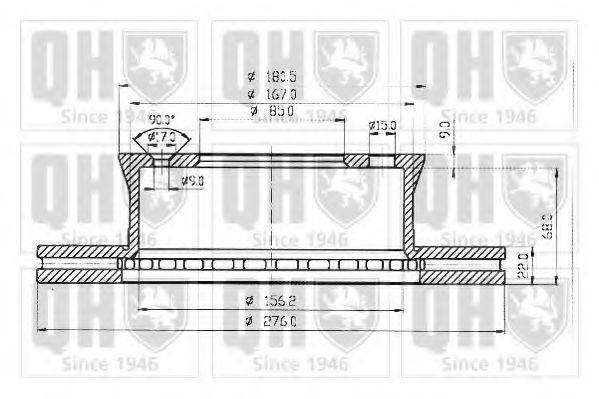 Гальмівний диск QUINTON HAZELL BDC4544