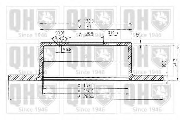 Тормозной диск QUINTON HAZELL BDC4680 - Фото 1