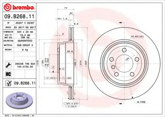 Гальмівний диск BREMBO 09.B268.11