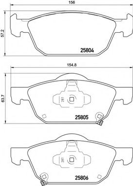 Тормозные колодки BREMBO P 28 076