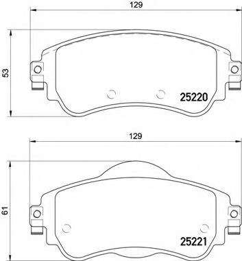 Тормозные колодки BREMBO P 61 105