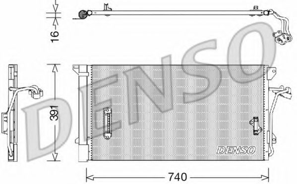 Радиатор кондиционера DENSO DCN02027