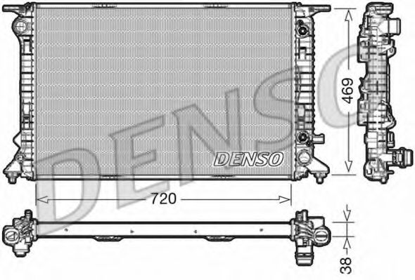 Радиатор, охлаждение двигателя DENSO DRM02041