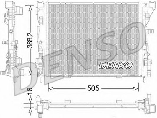 Радиатор, охлаждение двигателя DENSO DRM23035
