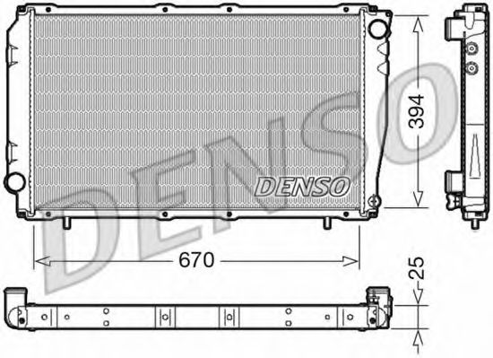 Радиатор, охлаждение двигателя DENSO DRM36016