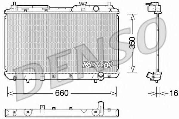 Радиатор, охлаждение двигателя DENSO DRM40034