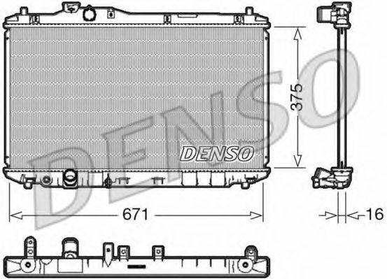 Радиатор, охлаждение двигателя DENSO DRM40037