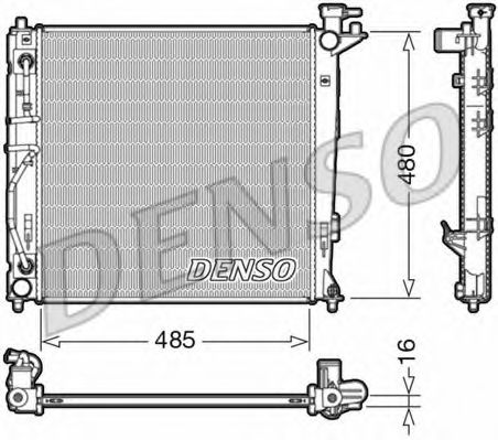 Радиатор, охлаждение двигателя DENSO DRM41007