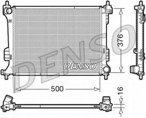 Радиатор, охлаждение двигателя DENSO DRM41010
