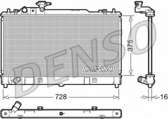 Радиатор, охлаждение двигателя DENSO DRM44033