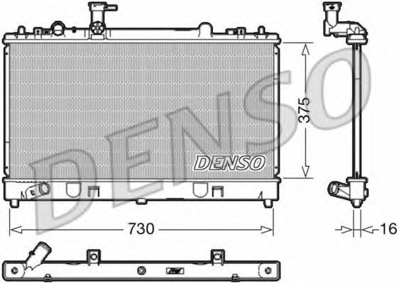 Радиатор, охлаждение двигателя DENSO DRM44037