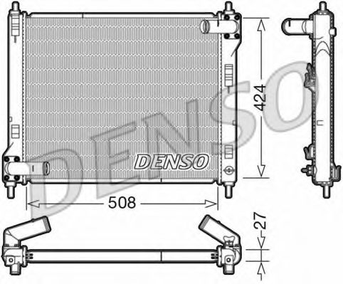 Радиатор, охлаждение двигателя DENSO DRM46043
