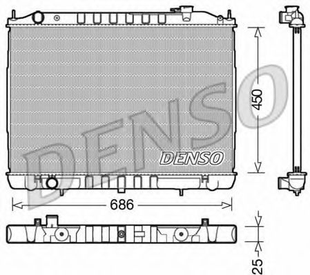 Радиатор, охлаждение двигателя DENSO DRM46050